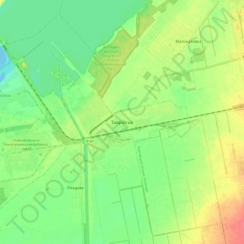 Tavriisk topographic map, elevation, terrain