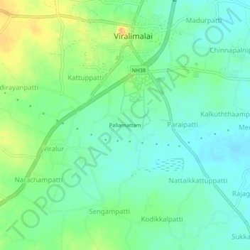 Pallarnattam topographic map, elevation, terrain