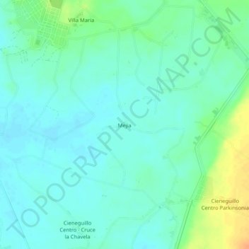 Mejia topographic map, elevation, terrain