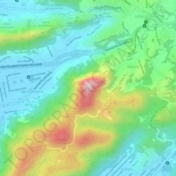Santo Ignácio topographic map, elevation, terrain