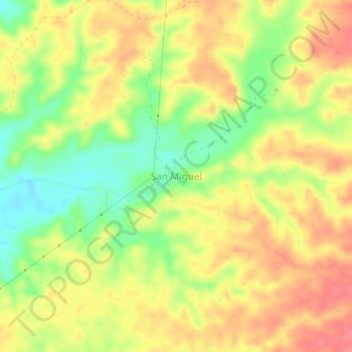 San Miguel topographic map, elevation, terrain