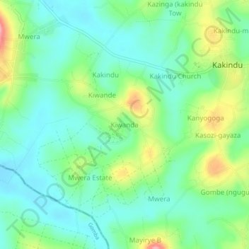 Kiwanda topographic map, elevation, terrain