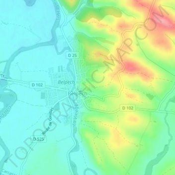 Castella topographic map, elevation, terrain