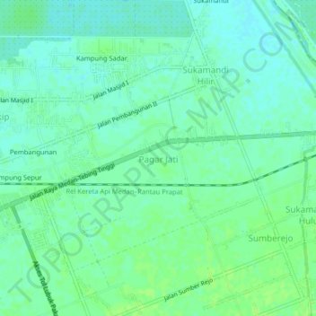 Pagar Jati topographic map, elevation, terrain