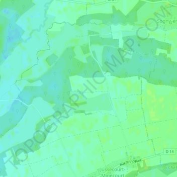 Villerset topographic map, elevation, terrain