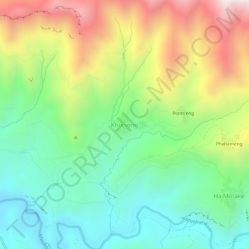 Khotsong topographic map, elevation, terrain