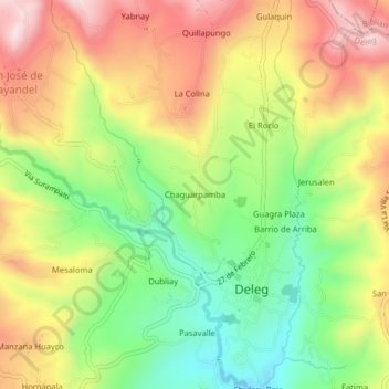 Chaguarpamba topographic map, elevation, terrain