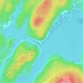 Lac-Labelle topographic map, elevation, terrain