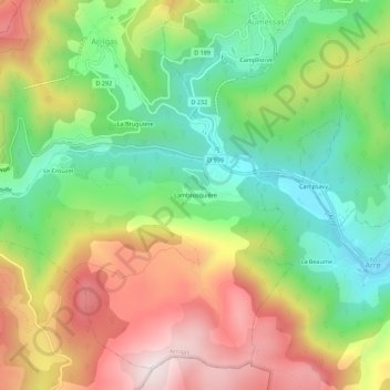 Lambrusquière topographic map, elevation, terrain