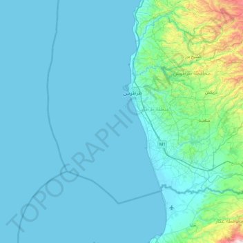 Al `Abbas topographic map, elevation, terrain