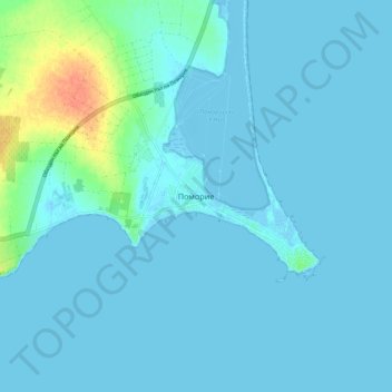 Pomorie topographic map, elevation, terrain