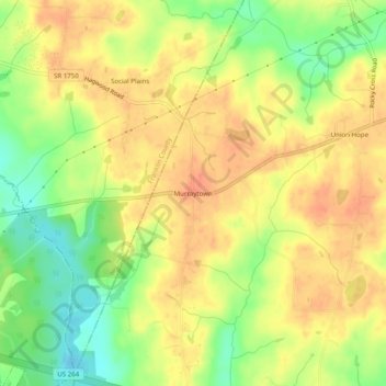 Murraytown topographic map, elevation, terrain