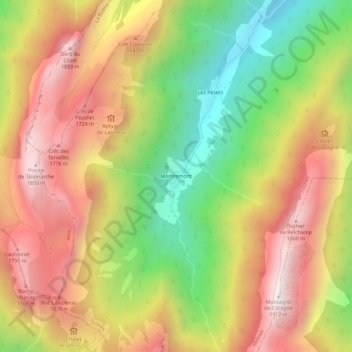 Montremont topographic map, elevation, terrain