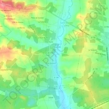 Félit topographic map, elevation, terrain