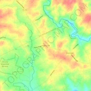Hickory Hill topographic map, elevation, terrain