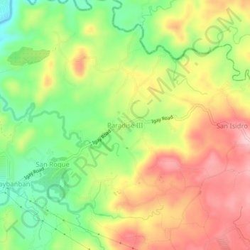 Paradise III topographic map, elevation, terrain