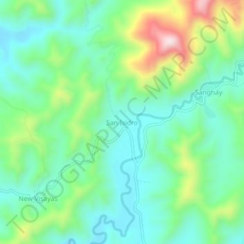 San Isidro topographic map, elevation, terrain