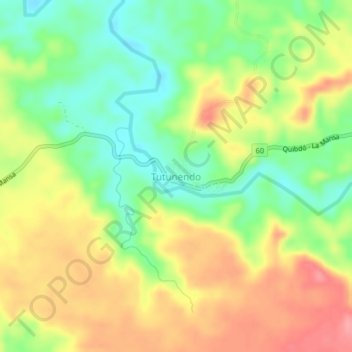 Tutunendo topographic map, elevation, terrain