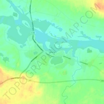 Vittangi topographic map, elevation, terrain