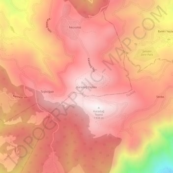 Karadağ Yaylası topographic map, elevation, terrain