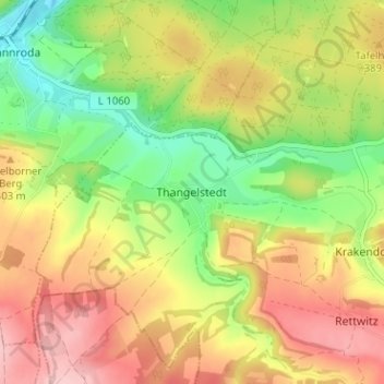 Thangelstedt topographic map, elevation, terrain