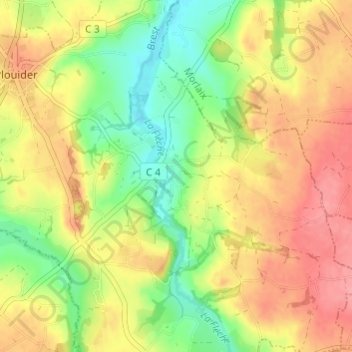 Meinvor topographic map, elevation, terrain