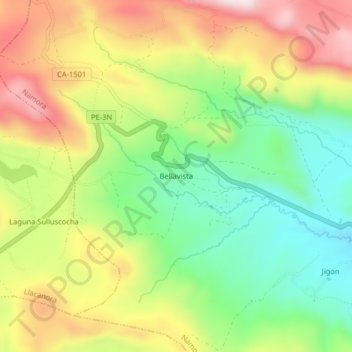 Bellavista topographic map, elevation, terrain