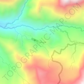 Okbape topographic map, elevation, terrain