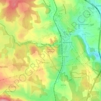 Lotissement la Vignole topographic map, elevation, terrain