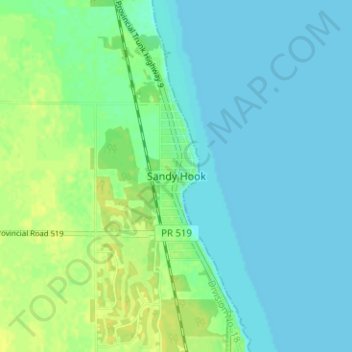 Sandy Hook topographic map, elevation, terrain