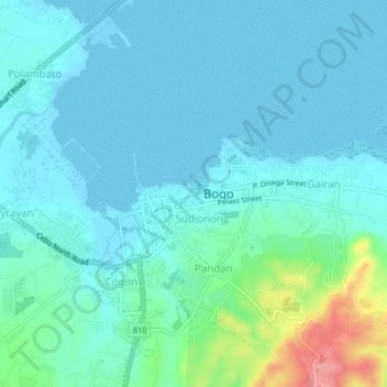 Sambag topographic map, elevation, terrain