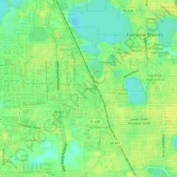 Fairvilla topographic map, elevation, terrain