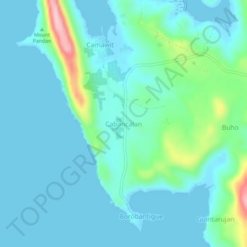 Cabancalan topographic map, elevation, terrain