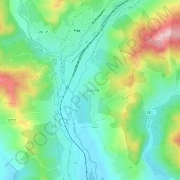 Berevoești topographic map, elevation, terrain