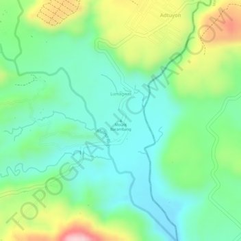 Mount Barambang topographic map, elevation, terrain