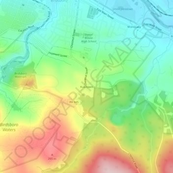 Kulptown topographic map, elevation, terrain
