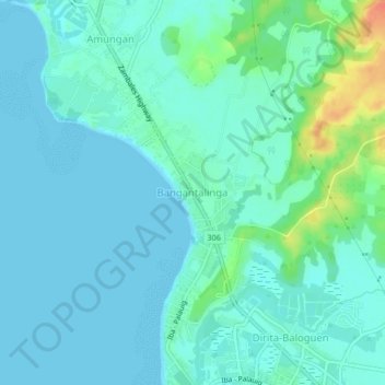 Bangantalinga topographic map, elevation, terrain