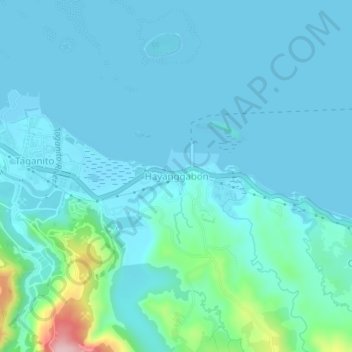 Hayanggabon topographic map, elevation, terrain