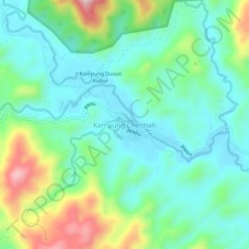 Kampung Chennah topographic map, elevation, terrain