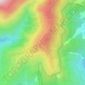 Pedra da Mesa topographic map, elevation, terrain