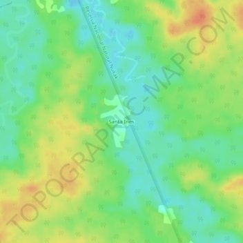 Santa Ines topographic map, elevation, terrain