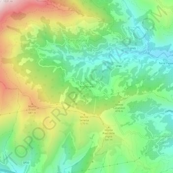 Boscomare topographic map, elevation, terrain