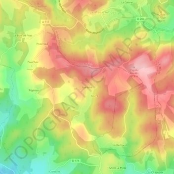 Guillerin topographic map, elevation, terrain