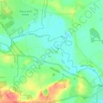 Newton Kyme topographic map, elevation, terrain