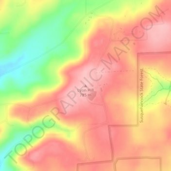 Lyon Hill topographic map, elevation, terrain