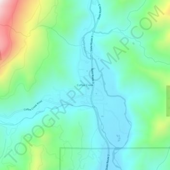 Coffee Creek topographic map, elevation, terrain