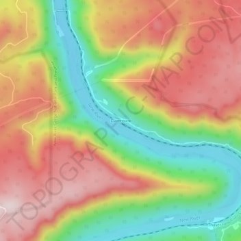 Claremont topographic map, elevation, terrain