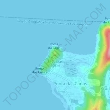 Morro das Canas topographic map, elevation, terrain