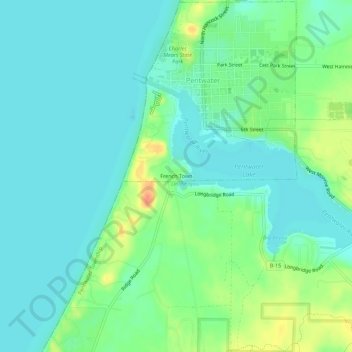 French Town topographic map, elevation, terrain