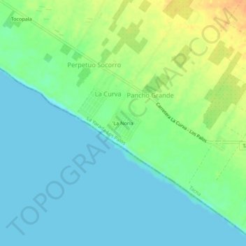 La Noria topographic map, elevation, terrain